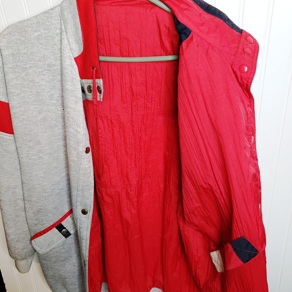 Vintage Current Scene Mens Zipper Gray & Red Sweat Jacket One Size Fits All (XL) - Picture 6 of 12
